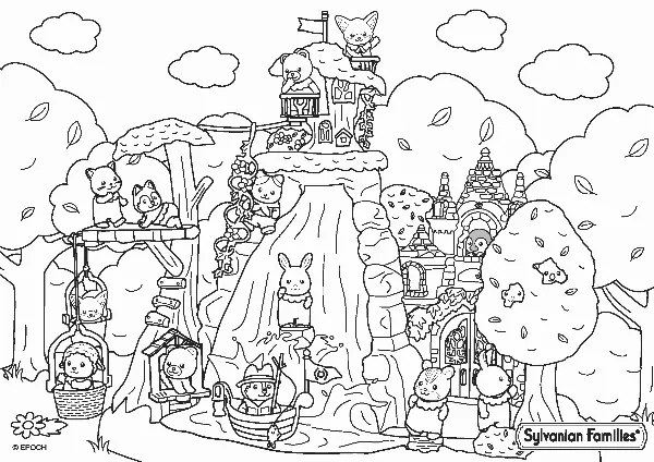 Secrets of Forest Falls Colouring Sheet